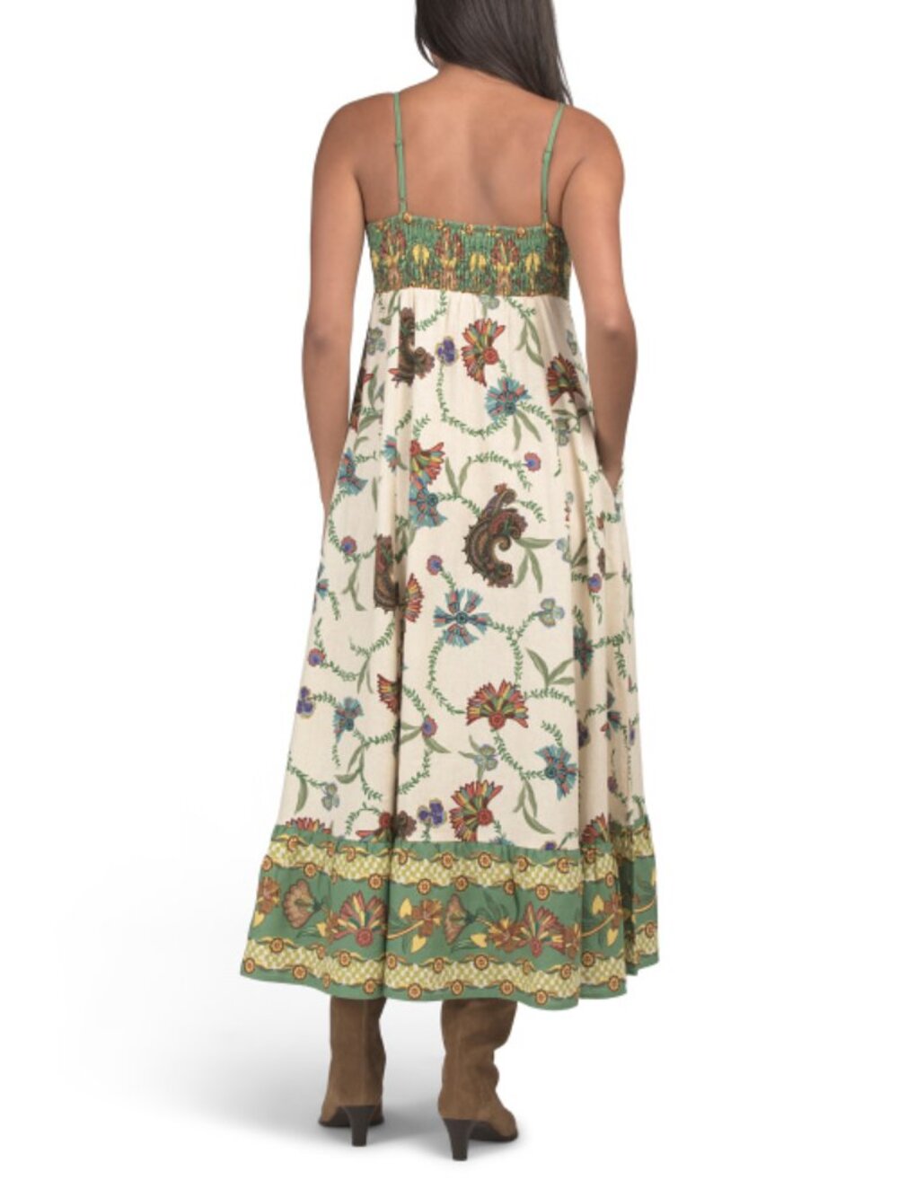 CAROLINE CONSTAS Linen Blend Sleeveless Midi Dress - Picture 2 of 2
